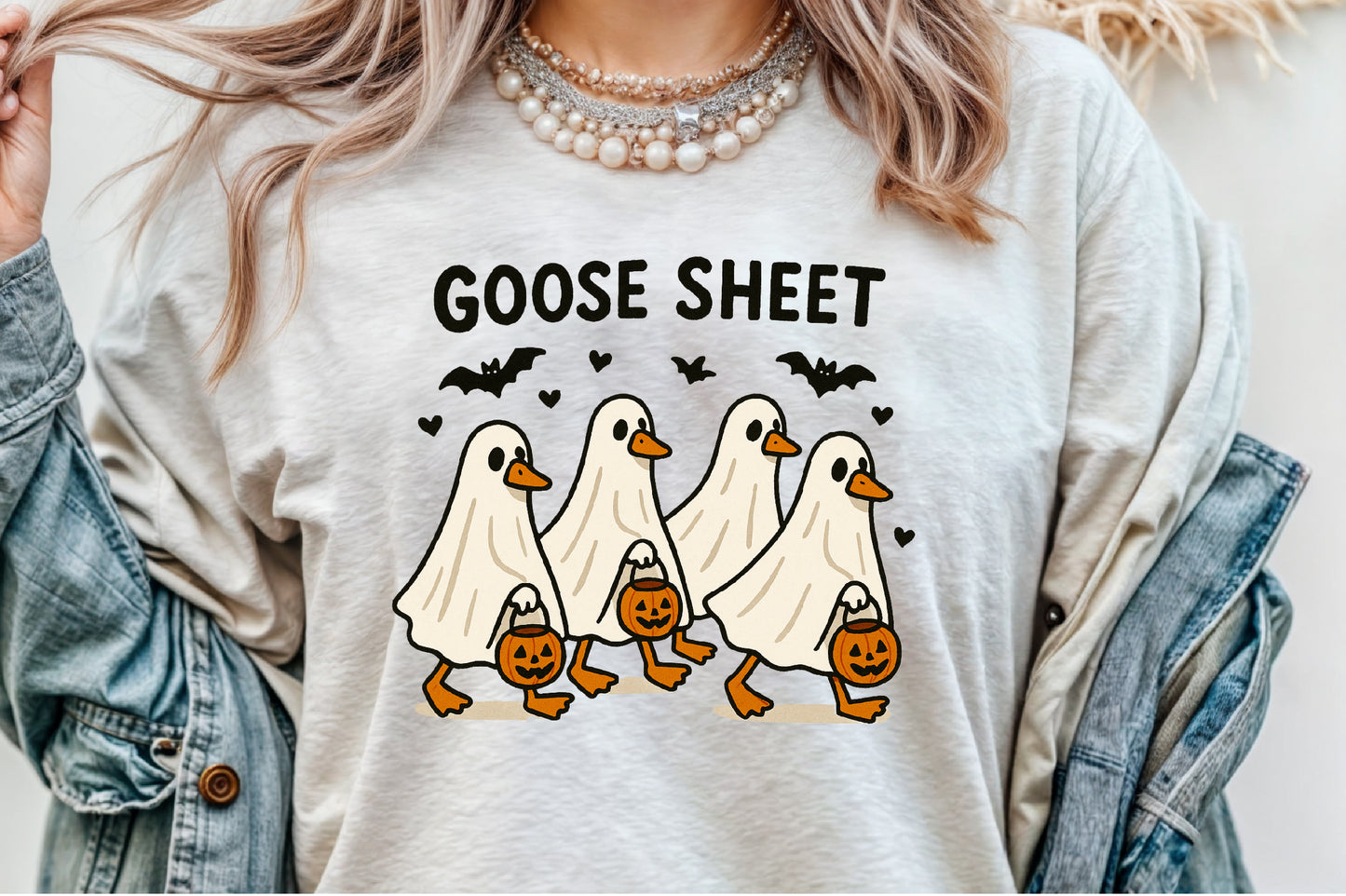 Halloween Silly Goose PNG Funny Spooky Ghost Clipart