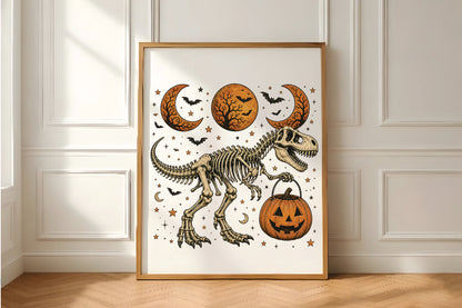 Halloween Skeleton Dinosaur Pumpkin PNG