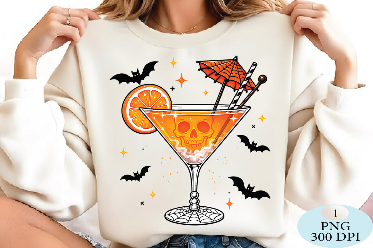 Halloween Skull Cocktail Drink PNG