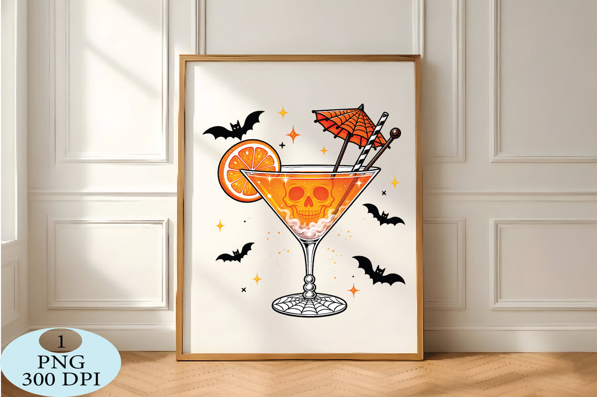 Halloween Skull Cocktail Drink PNG