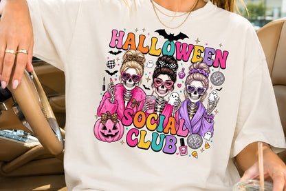 Halloween Social Club Skeleton Girls Sublimation PNG