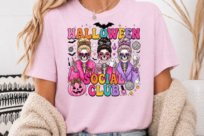 Halloween Social Club Skeleton Girls Sublimation PNG