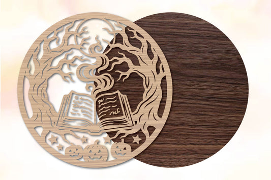 Halloween Spell Book Laser Cut SVG