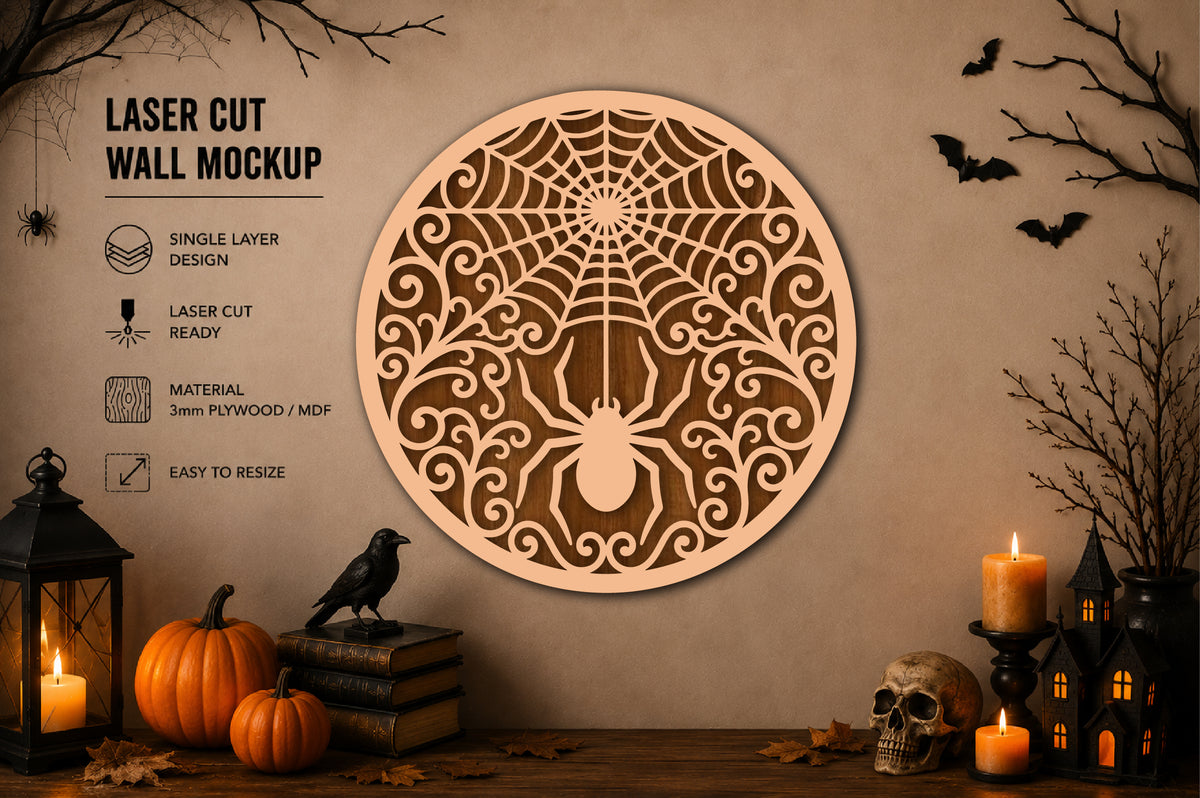 Halloween Spider Web Laser Cut SVG