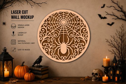 Halloween Spider Web Laser Cut SVG