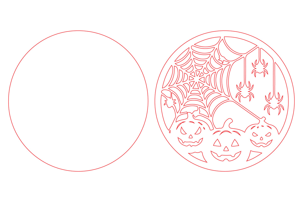 Halloween Spider Web Pumpkin Round Door Hanger SVG