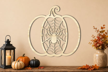 Halloween Spider Web Pumpkin SVG | Spider Pumpkin Laser Cut SVG