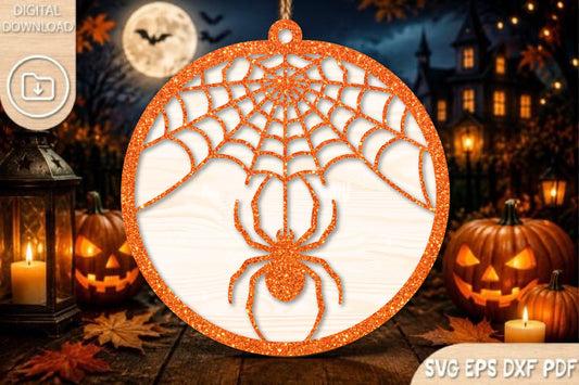 Halloween Spider Web Ornament SVG