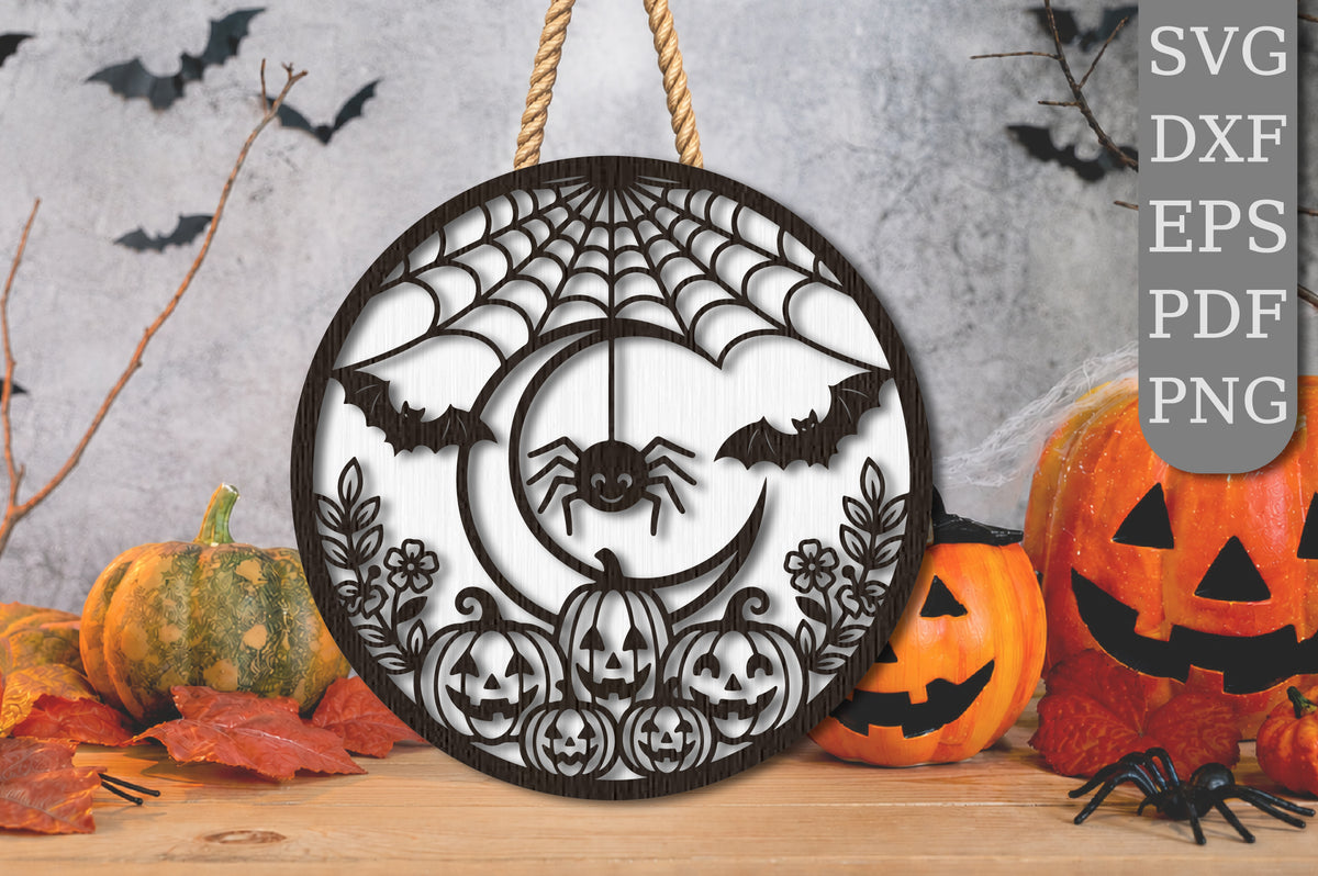 Halloween Spider Web Wall Decor SVG