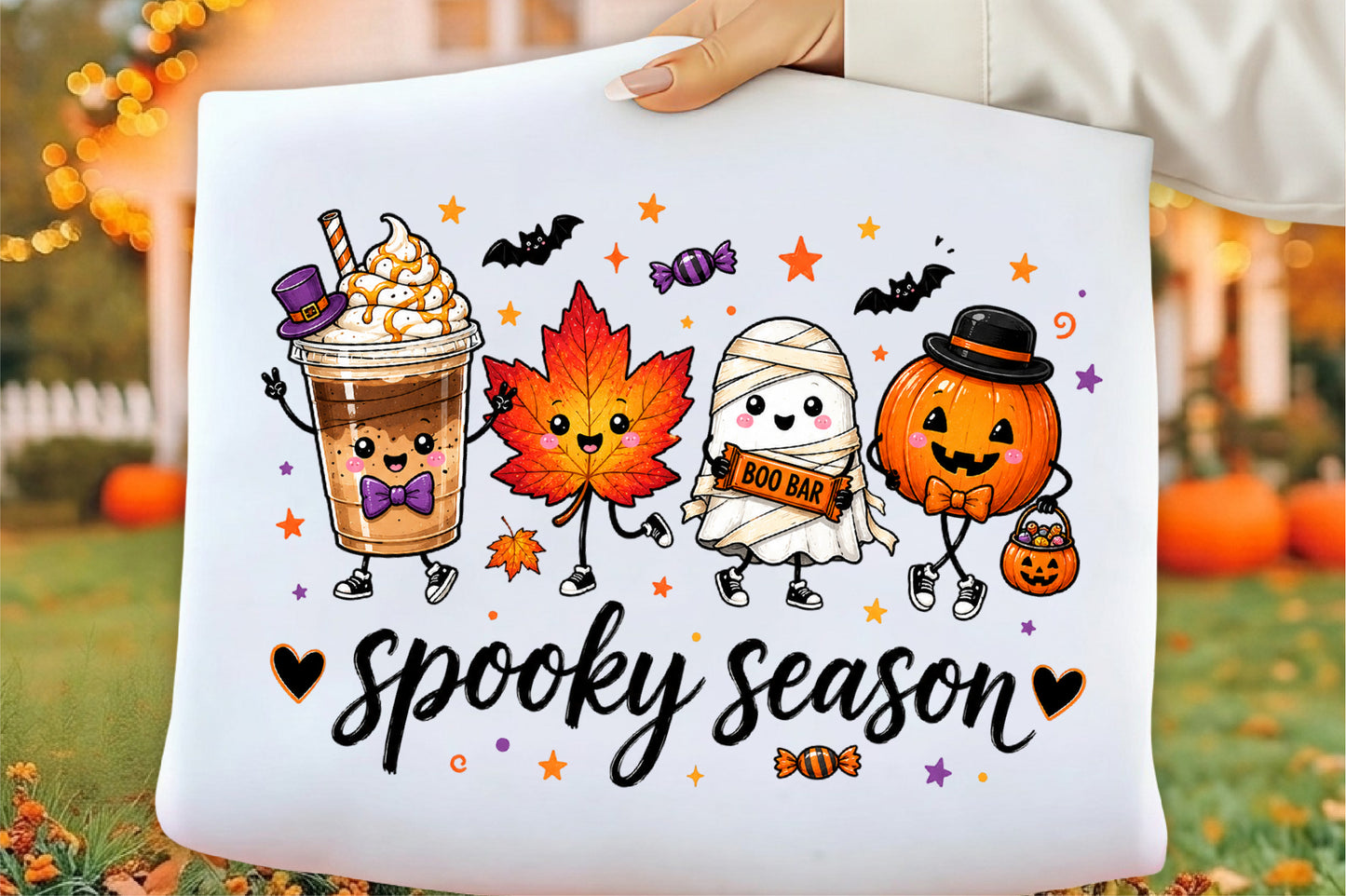Halloween Spooky Season Characters PNG Cute Fall Sublimation