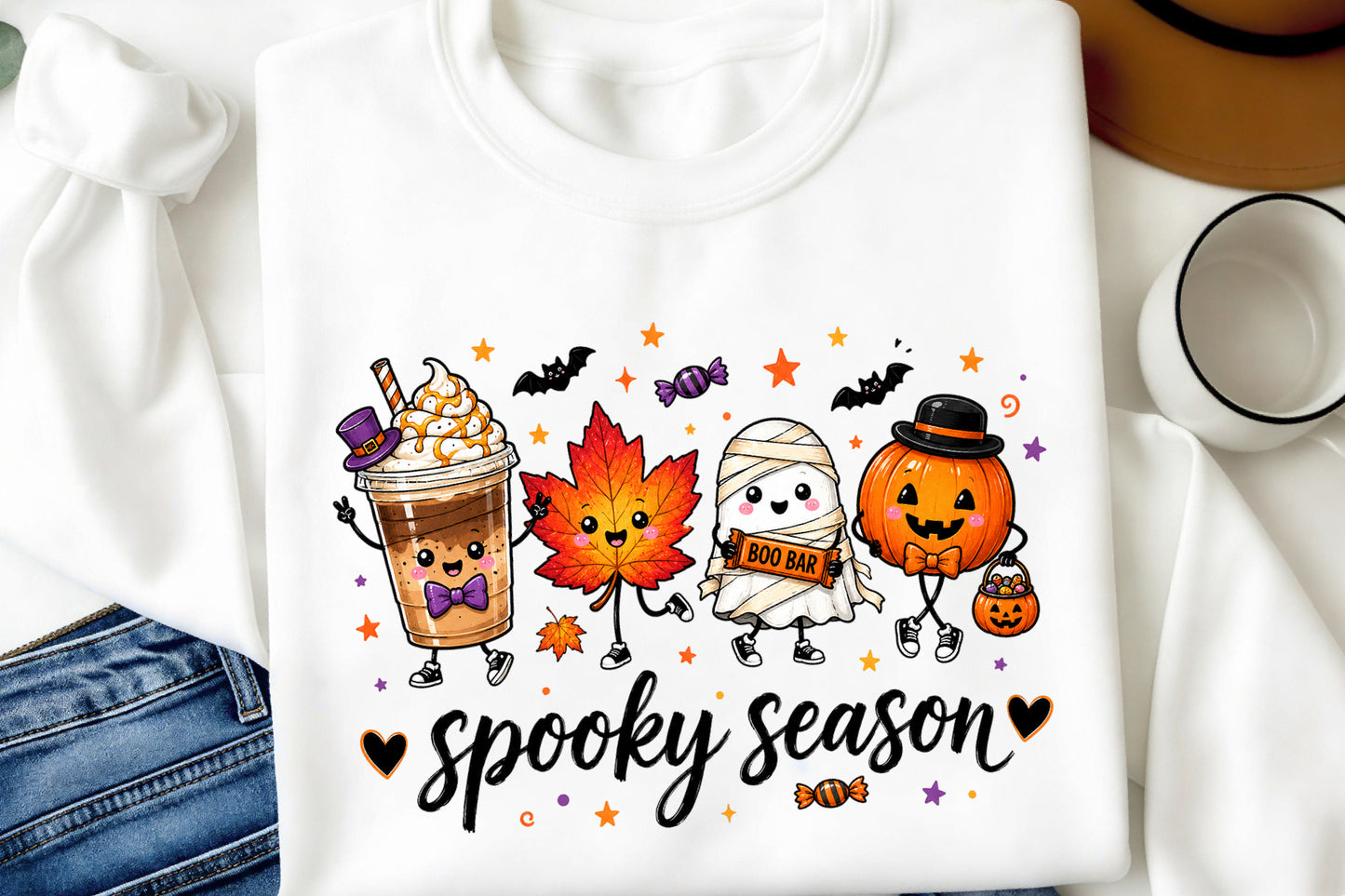 Halloween Spooky Season Characters PNG Cute Fall Sublimation