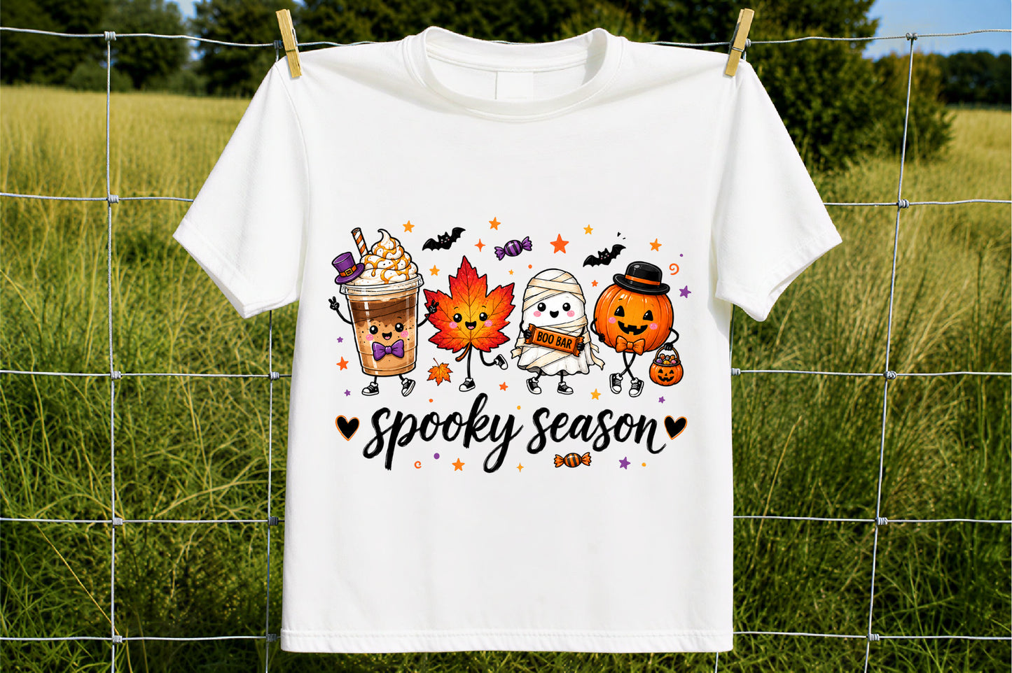 Halloween Spooky Season Characters PNG Cute Fall Sublimation