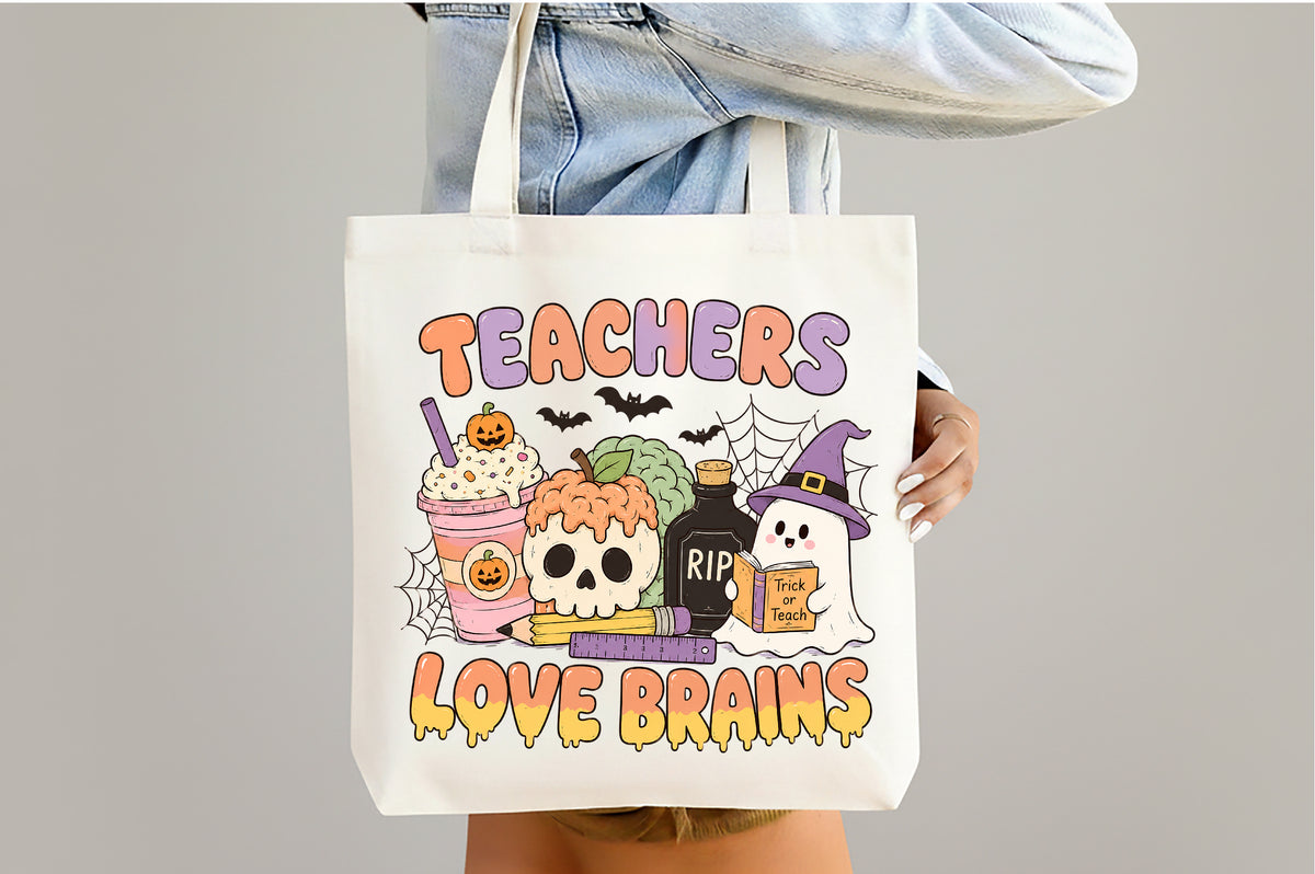 Halloween Teacher Love Brains PNG