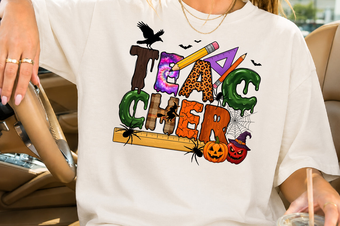 Halloween Teacher PNG Spooky School Teacher Cricut Sublimation Design