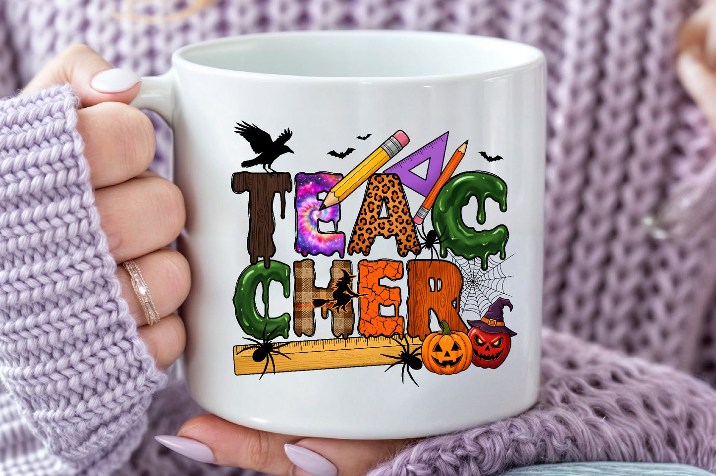 Halloween Teacher PNG Spooky School Teacher Cricut Sublimation Design
