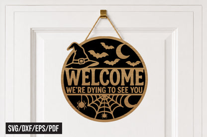 Halloween Spooky Welcome Sign SVG