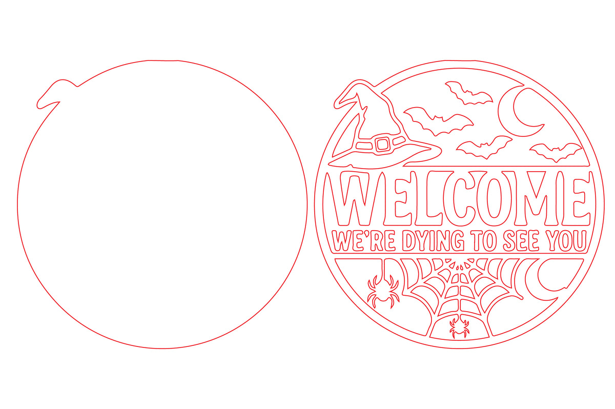 Halloween Spooky Welcome Sign SVG