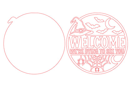 Halloween Spooky Welcome Sign SVG