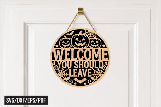 Halloween Laser Cut Sign SVG