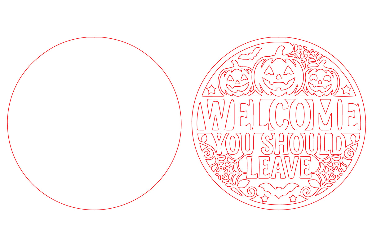 Halloween Laser Cut Sign SVG