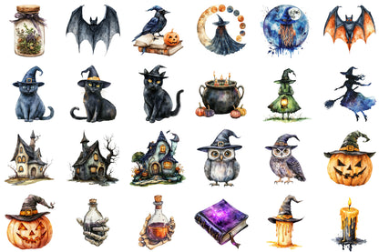 Halloween Witch PNG Bundle Spooky Witch Clipart