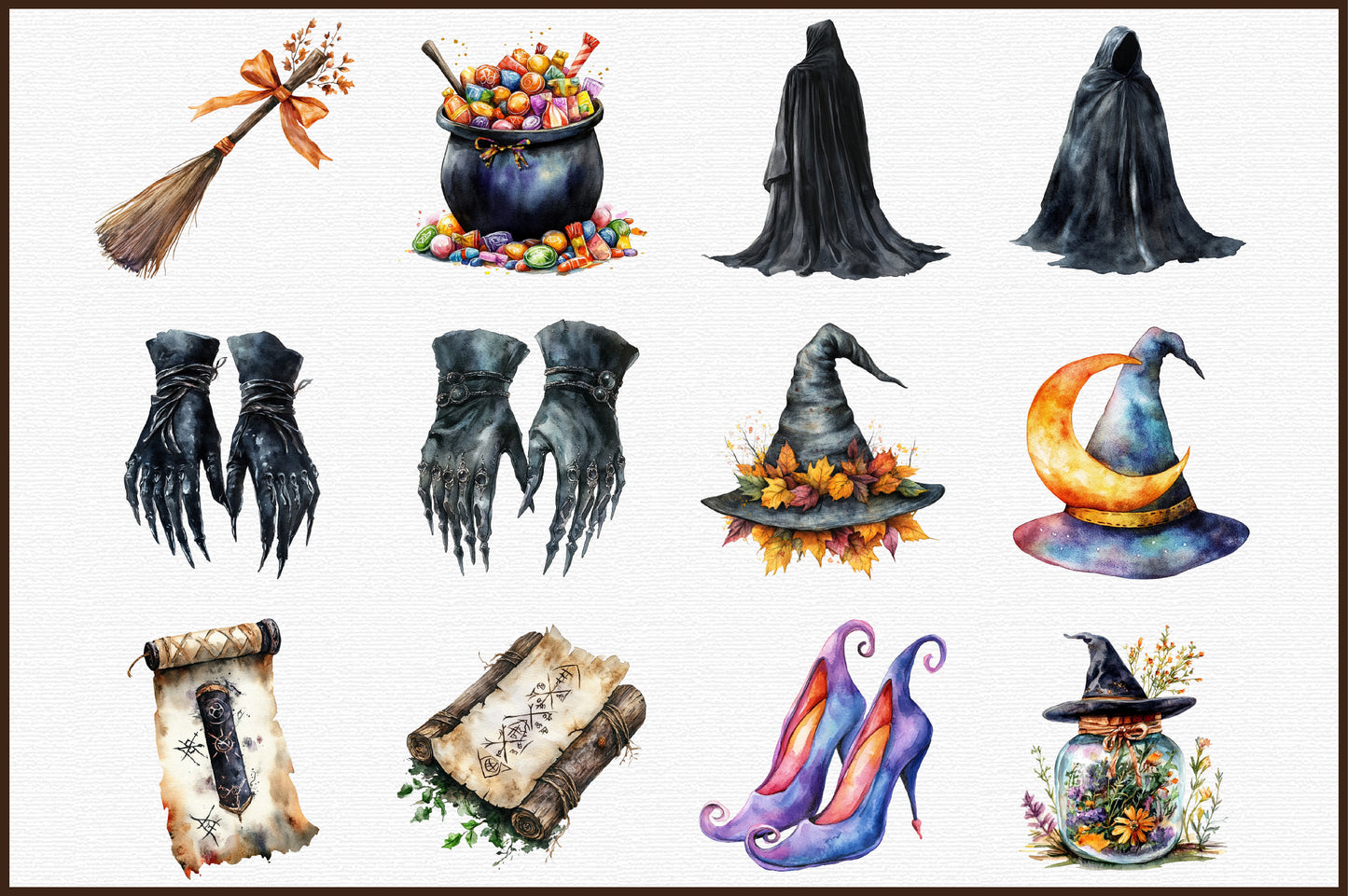 Halloween Witch PNG Bundle Spooky Witch Clipart