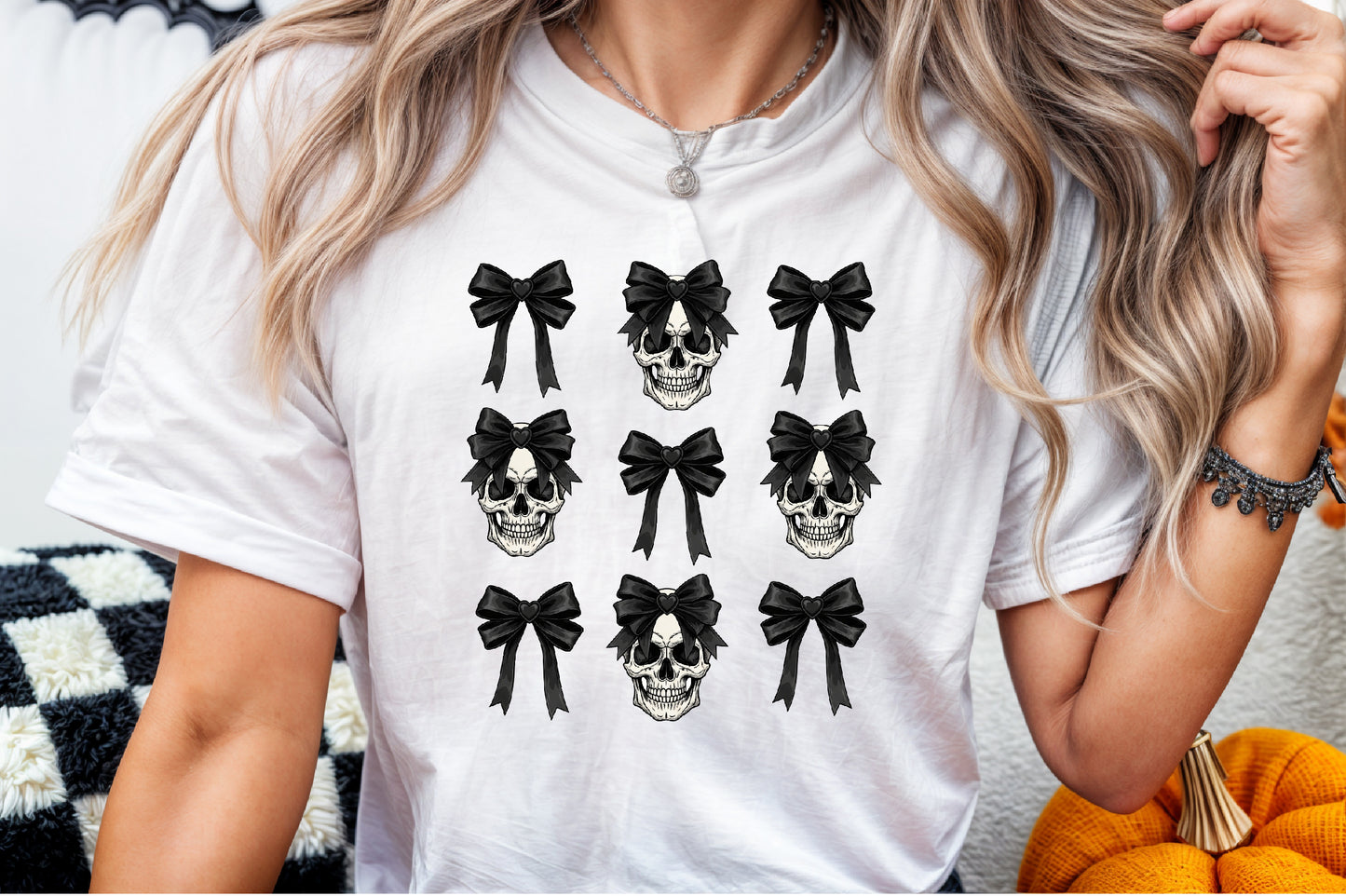 Black Gothic Bow Skull Clipart Halloween Spooky PNG Bundle