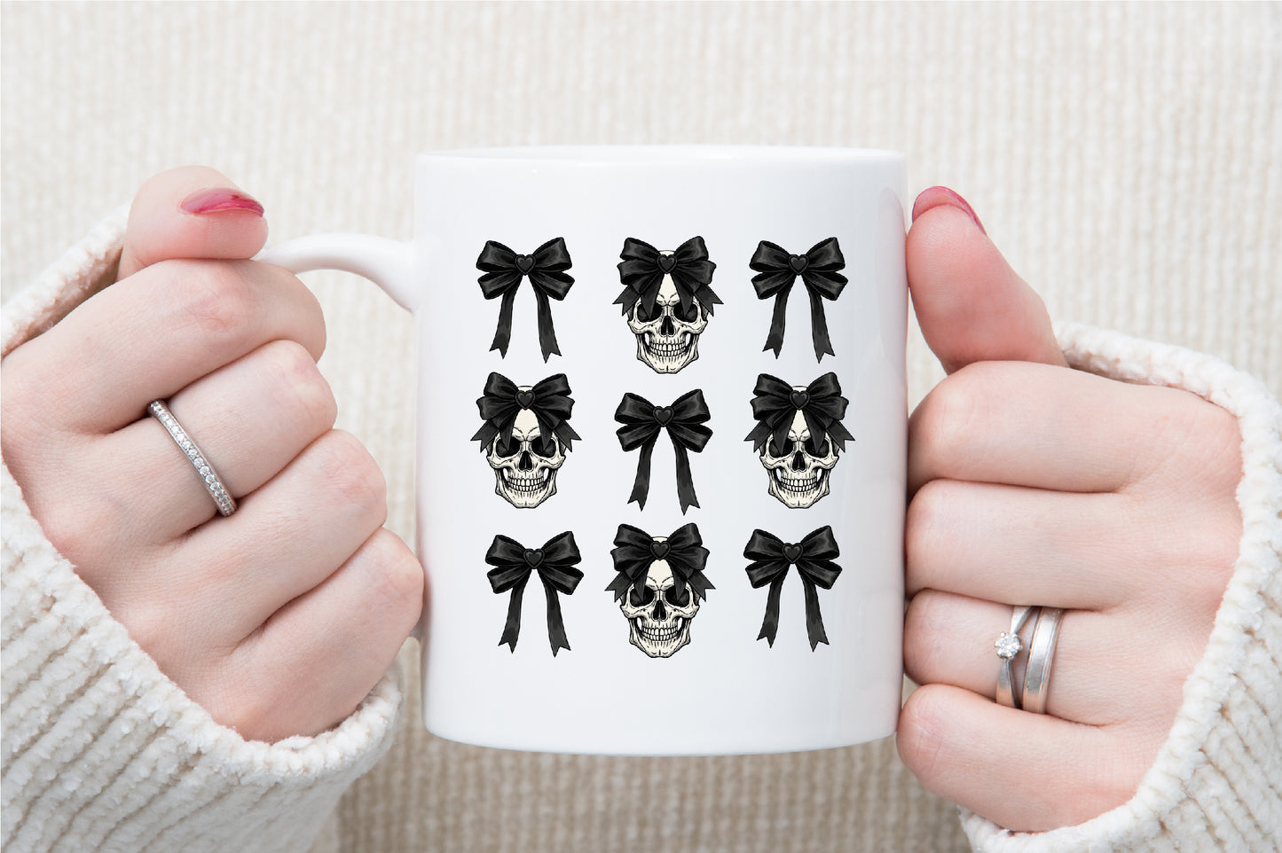 Black Gothic Bow Skull Clipart Halloween Spooky PNG Bundle