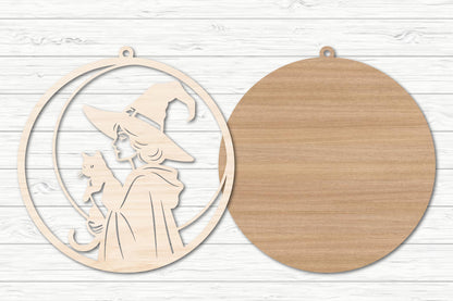 Halloween Witch & Cat Laser Cut SVG