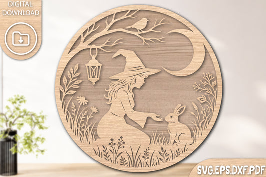 Halloween Witch Rabbit SVG