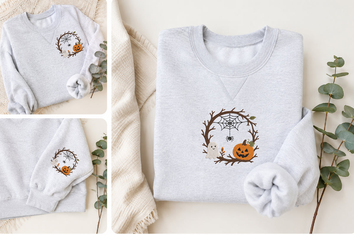 Halloween Wreath Embroidery Design