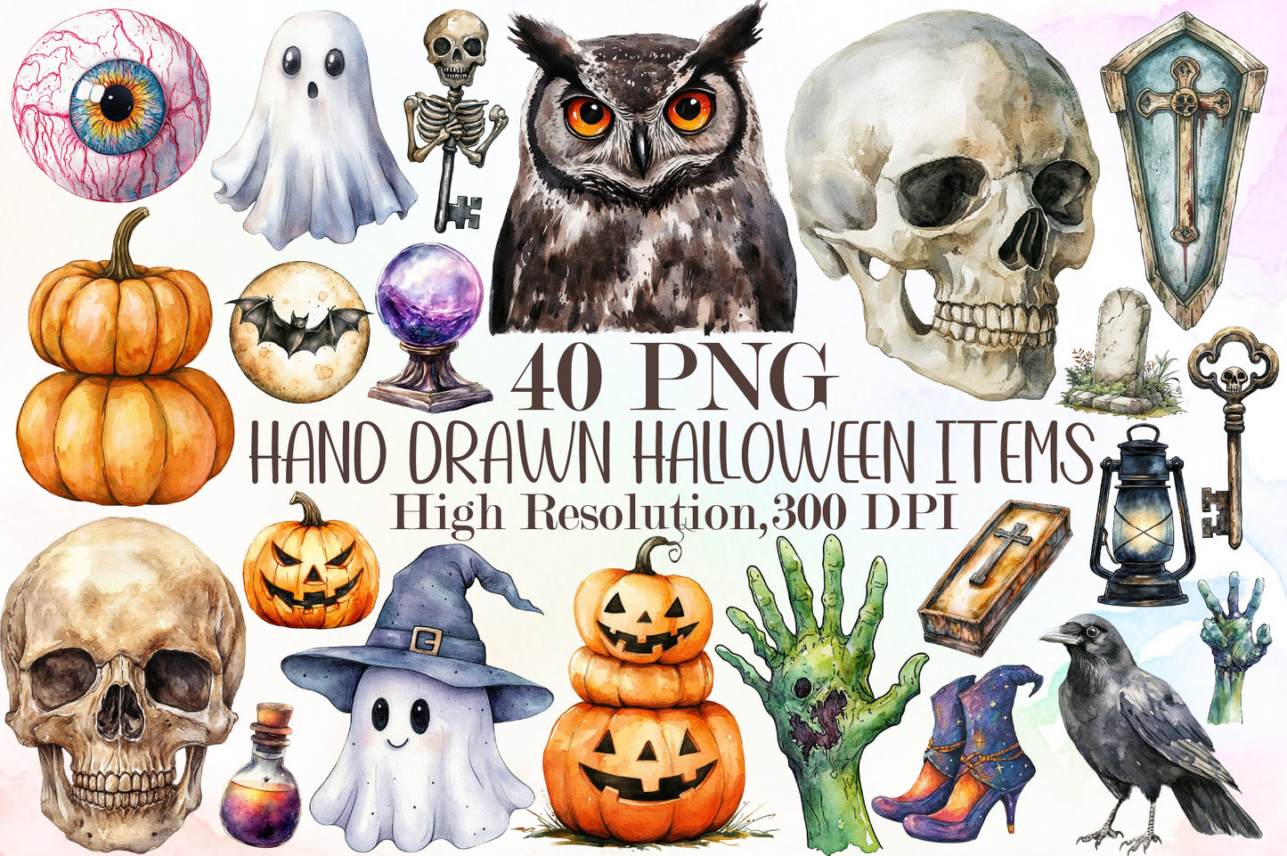 Halloween Items PNG Bundle Spooky Halloween Clipart