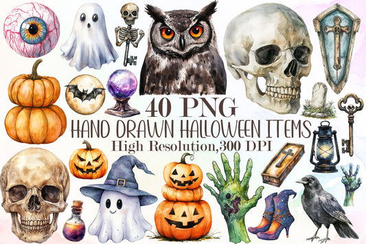 Halloween Items PNG Bundle Spooky Halloween Clipart