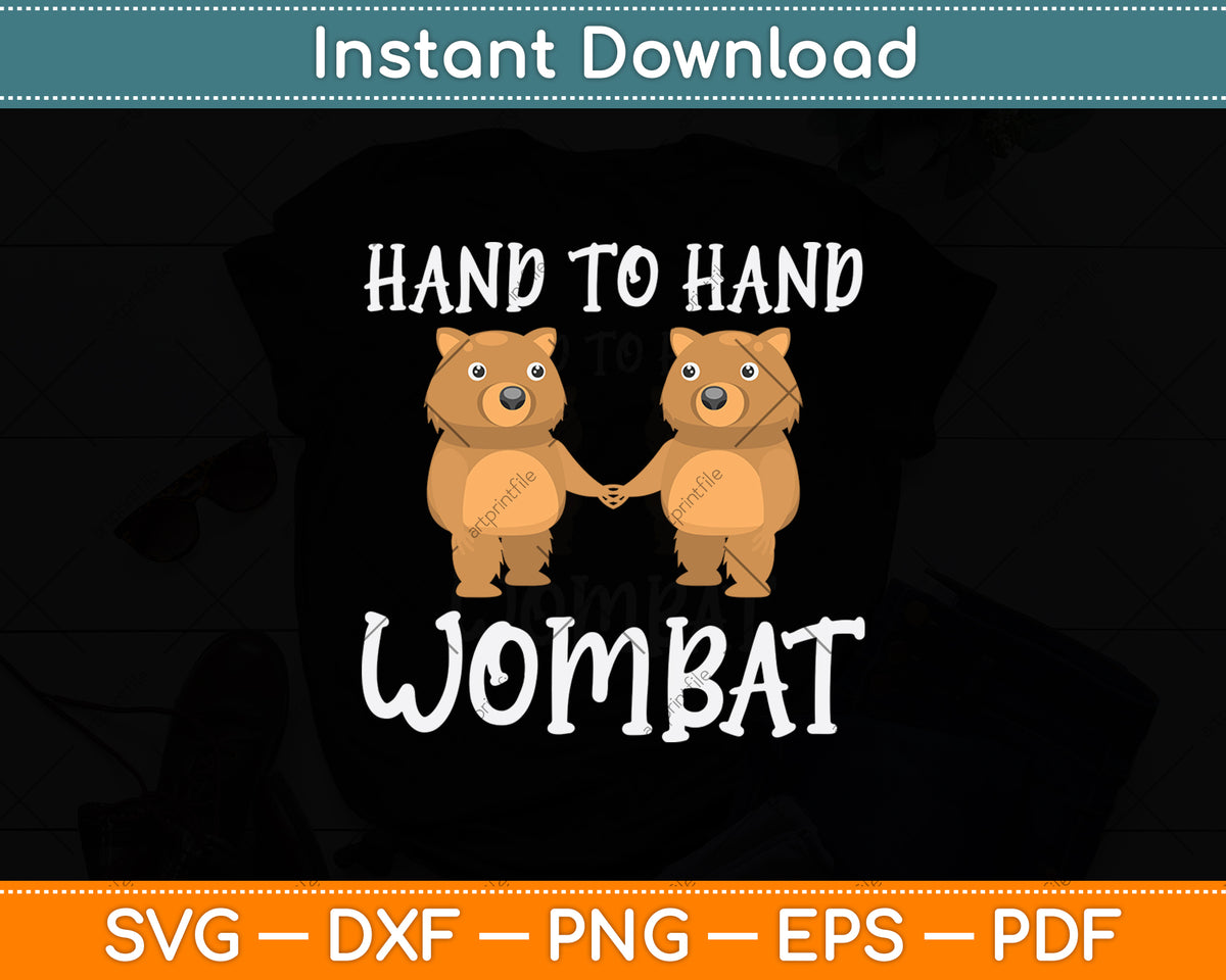 Hand To Hand Wombat Svg Png Dxf Digital Cutting File