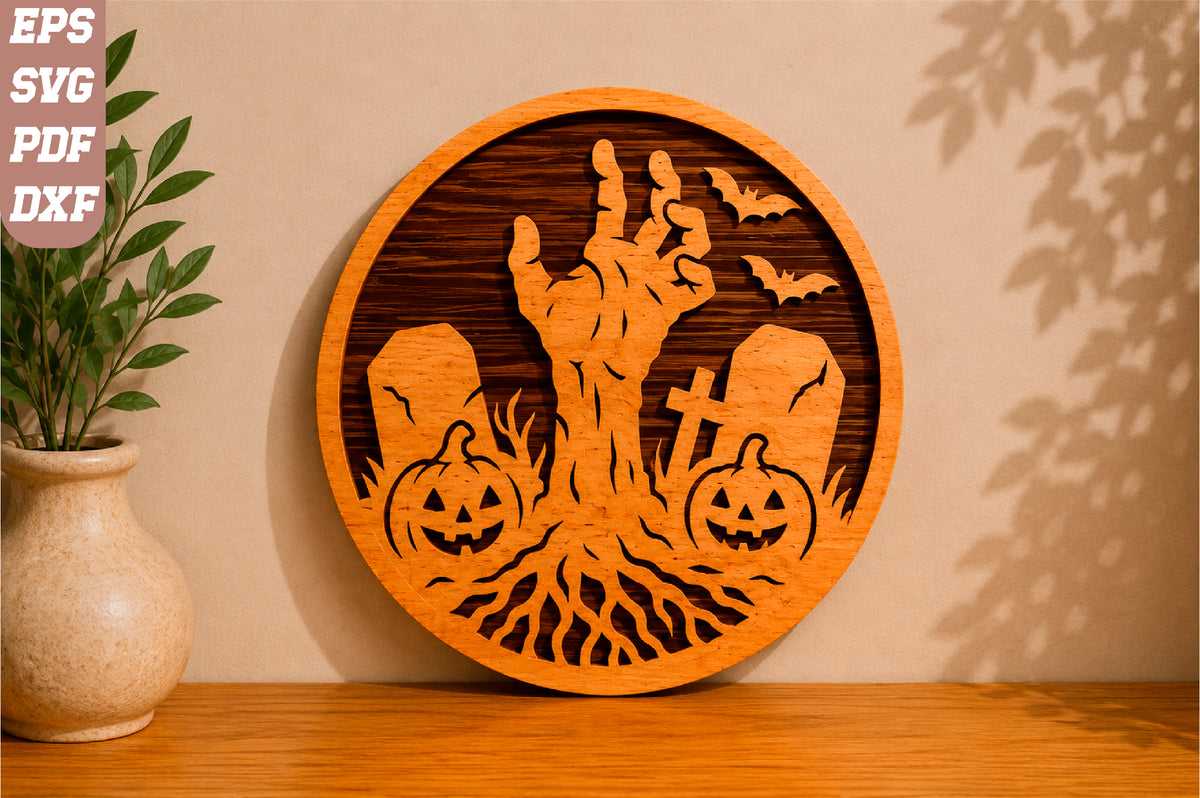 Hand in Graveyard Halloween SVG