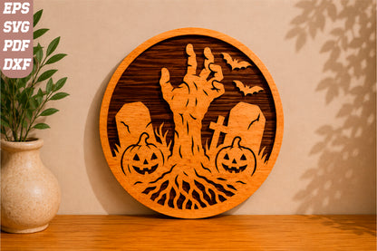 Hand in Graveyard Halloween SVG
