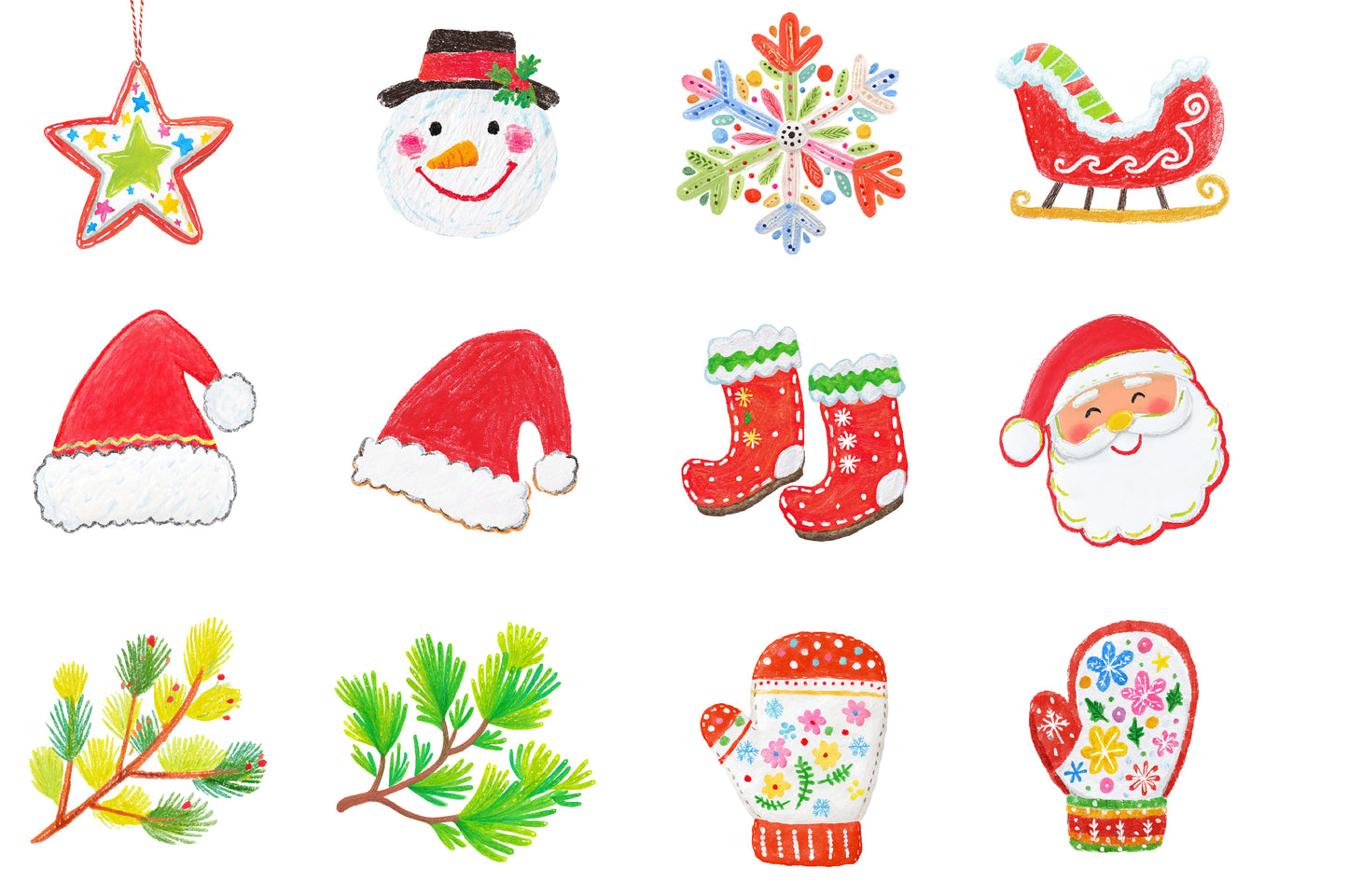 Hand Drawn Christmas Clipart Bundle 41 PNG Handwriting Holiday