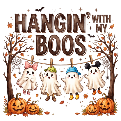 Hangin With My Boos Halloween Ghosts PNG
