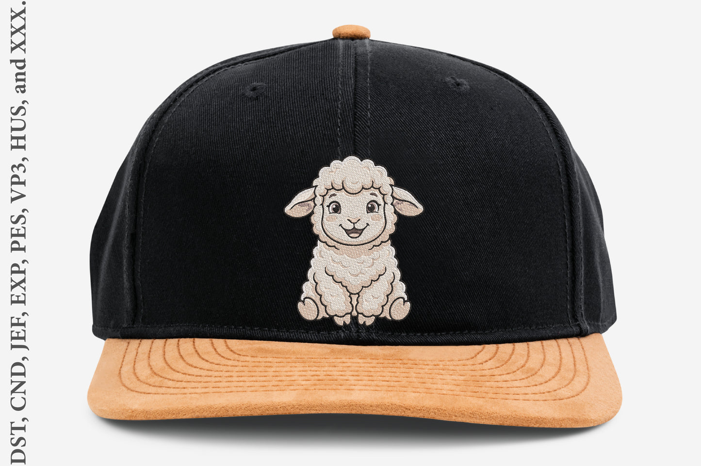 Happy Baby Sheep Embroidery Design – Cute Smiling Lamb Machine Embroidery Pattern, Adorable Farm Animal Embroidery Design