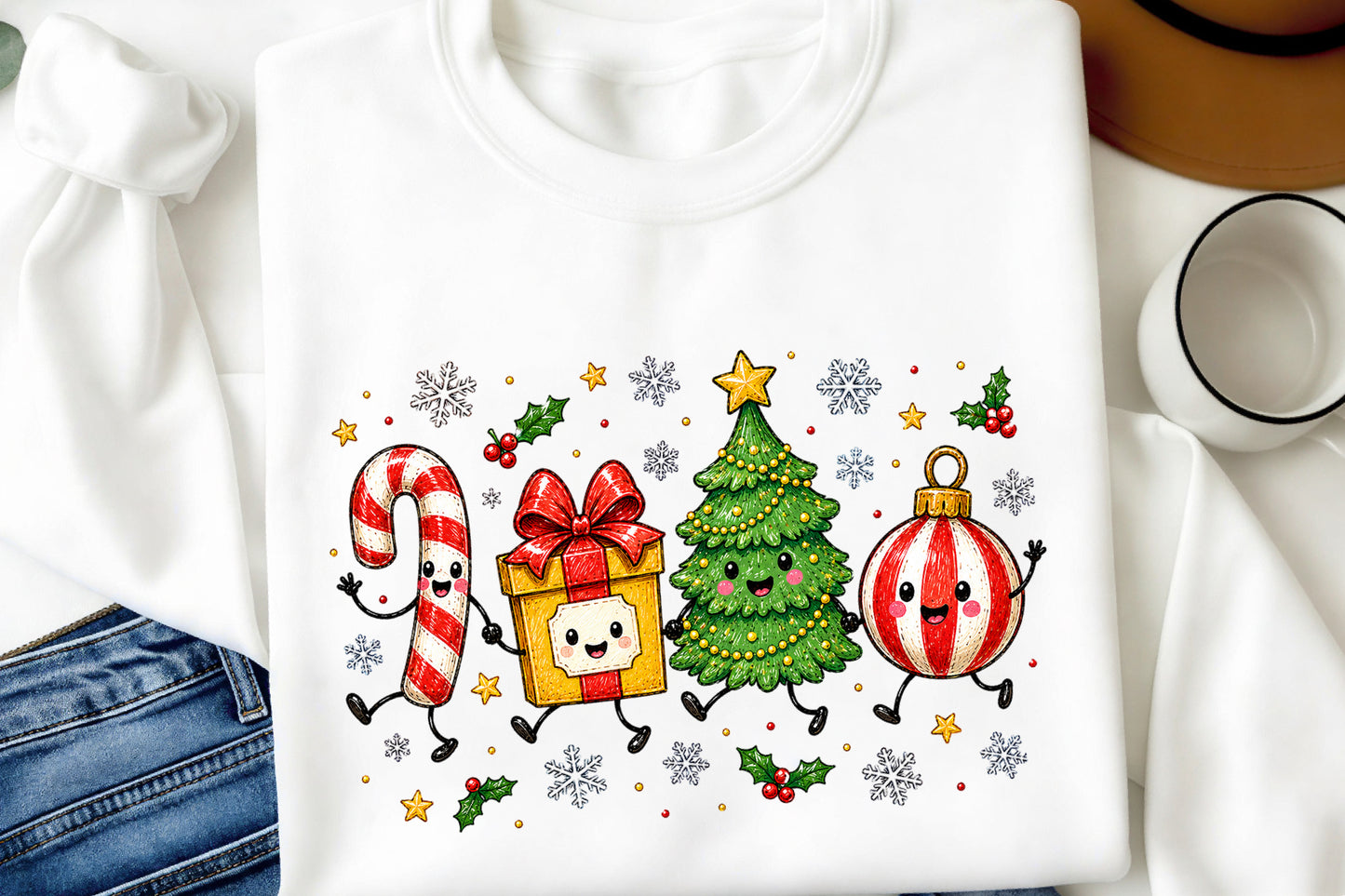 Happy Christmas Characters PNG Cute Christmas Sublimation