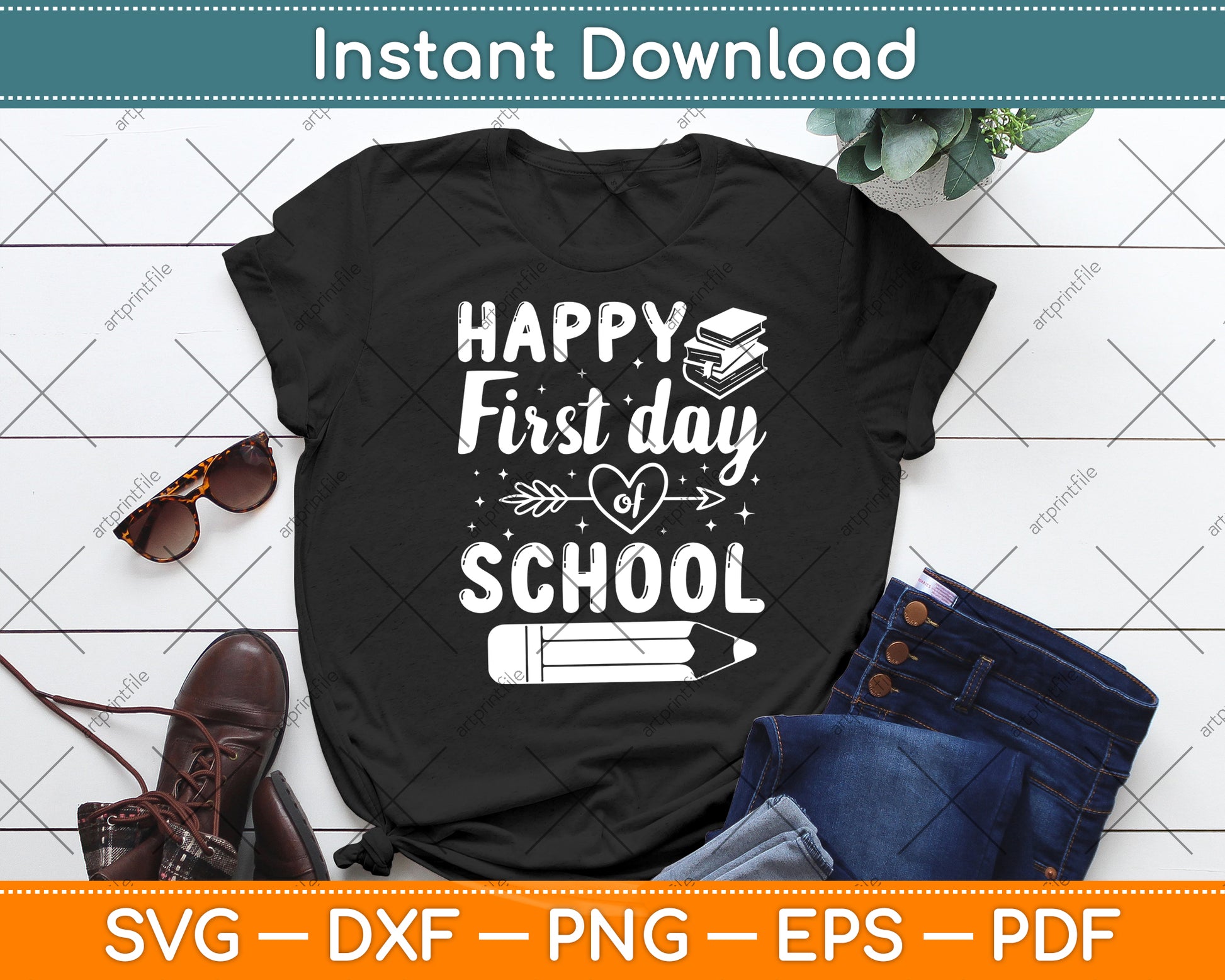 Happy First Day Of School Svg Digital Cutting File