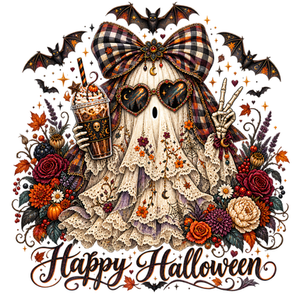 Happy Halloween Ghost Coffee PNG