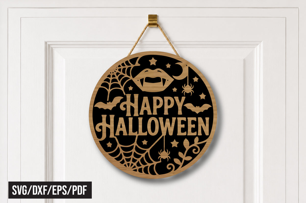 Happy Halloween Door Hanger SVG