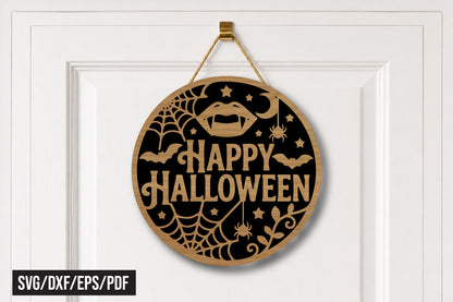 Happy Halloween Door Hanger SVG