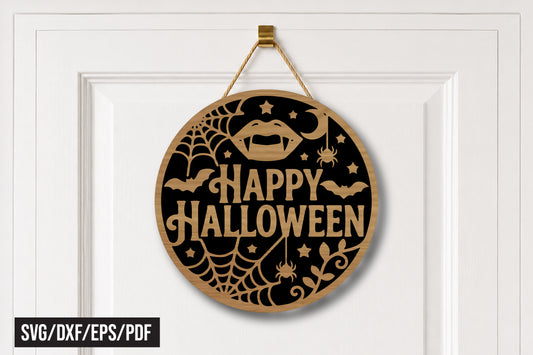 Happy Halloween Door Hanger SVG