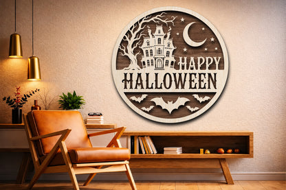 Happy Halloween Haunted House SVG