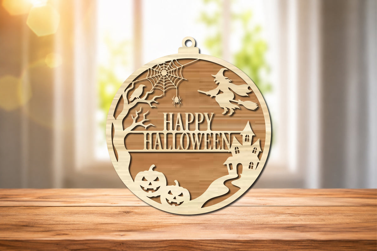 Happy Halloween Sign SVG Laser Cut File