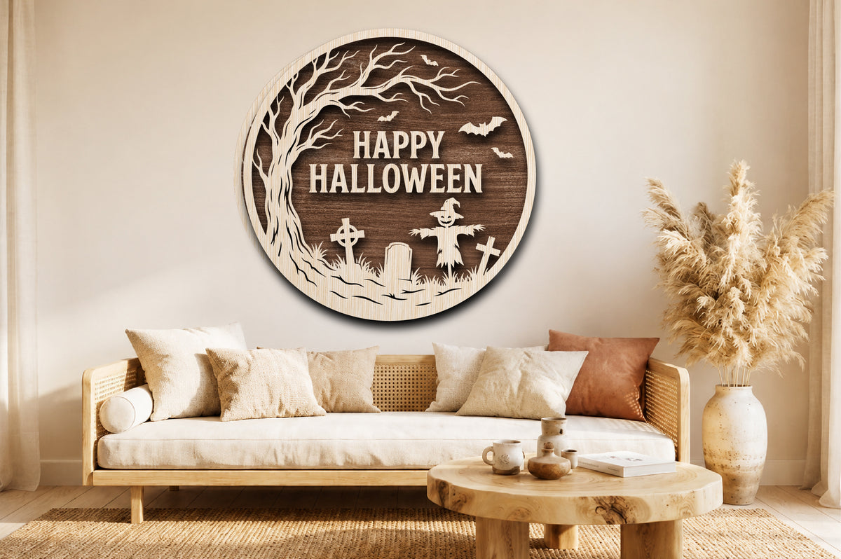 Happy Halloween Graveyard SVG