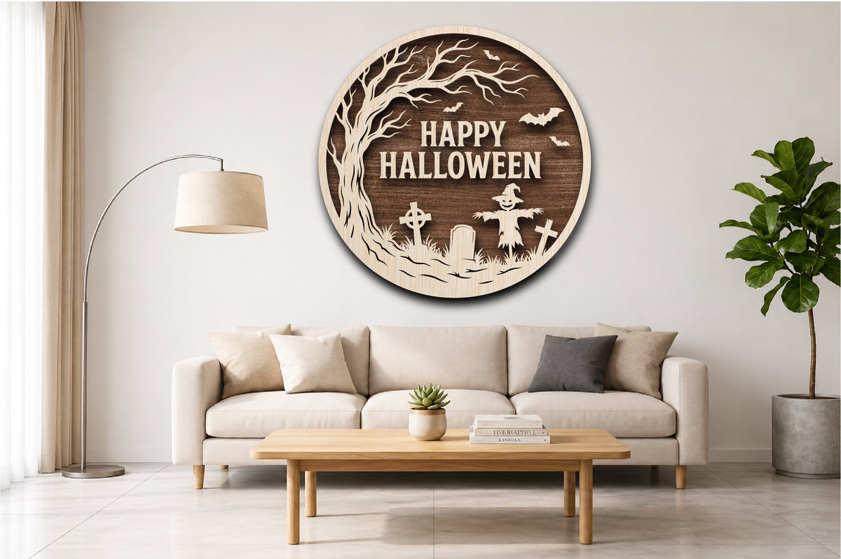 Happy Halloween Graveyard SVG