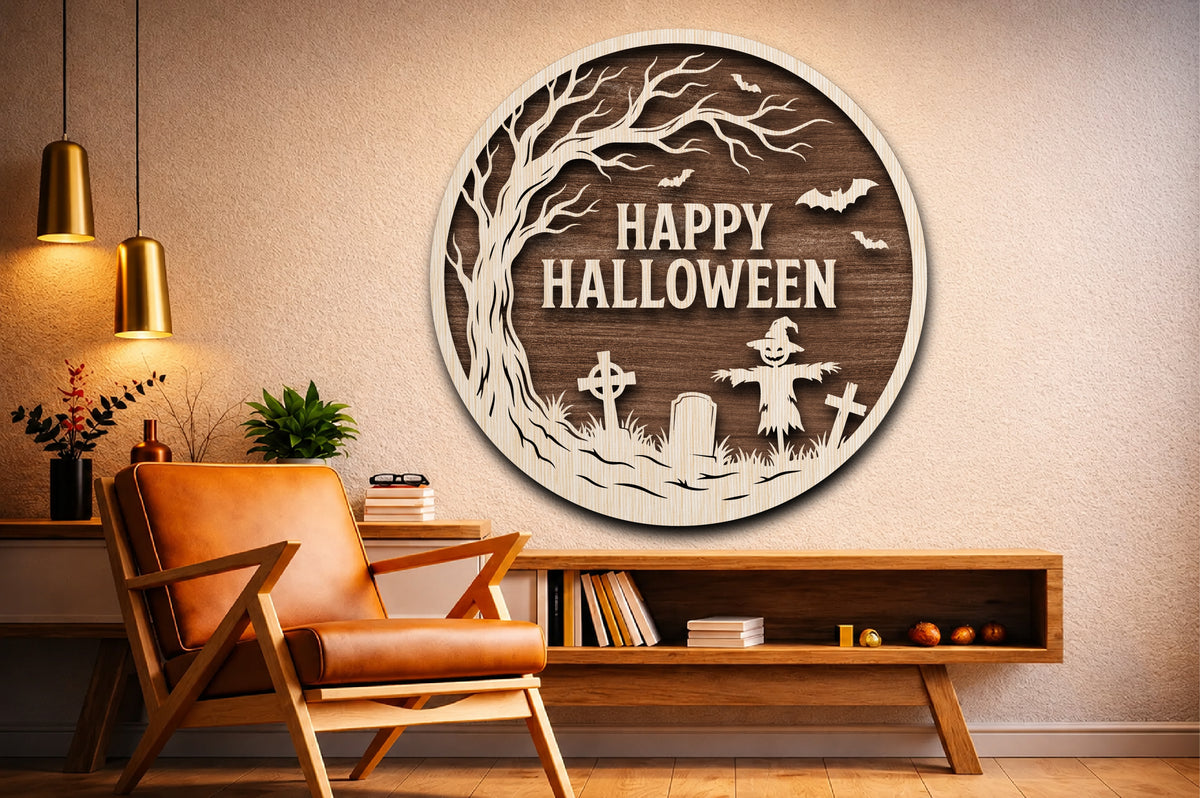 Happy Halloween Graveyard SVG